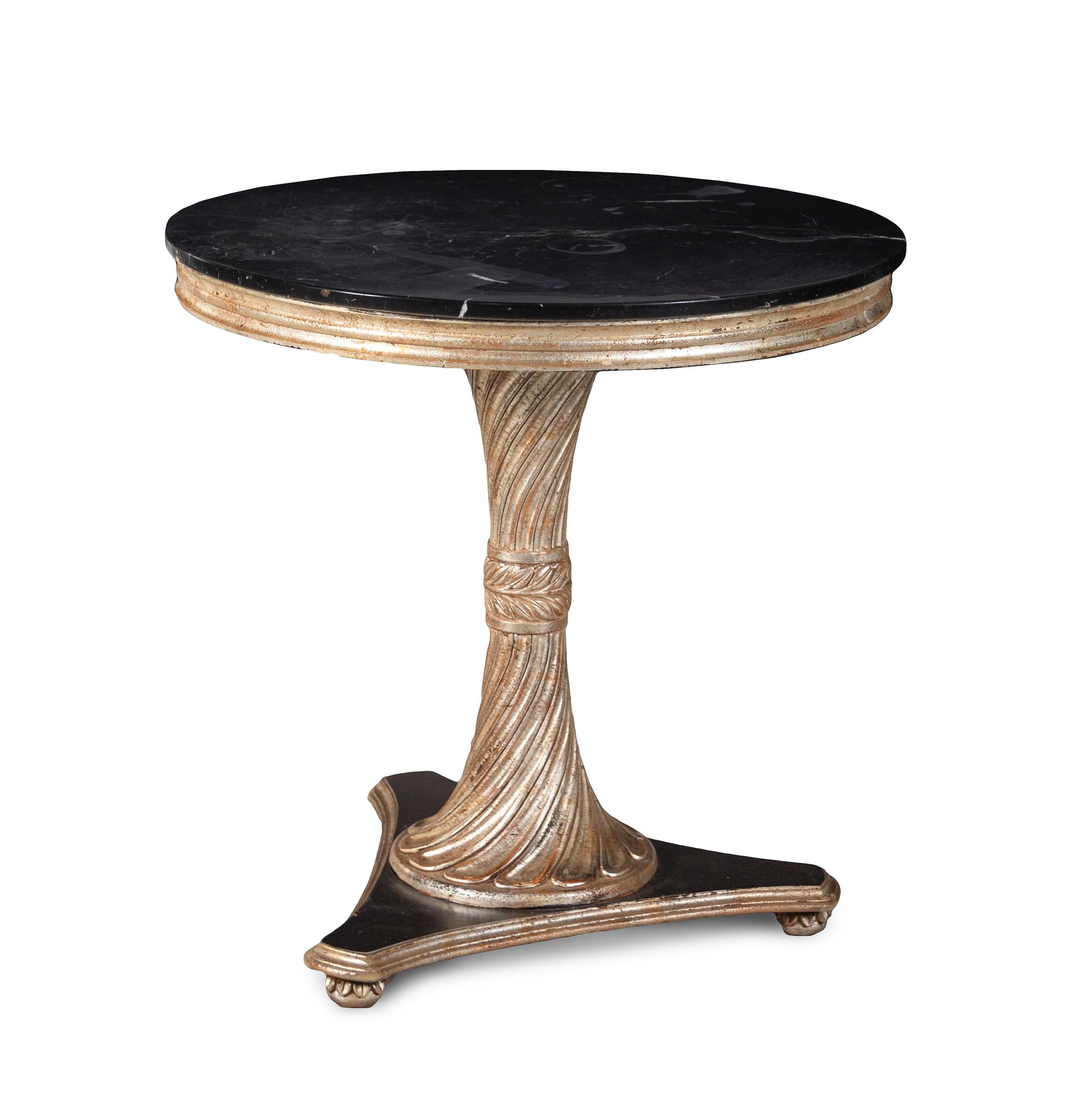 A Continental Giltwood Marble-Top Occasional Table