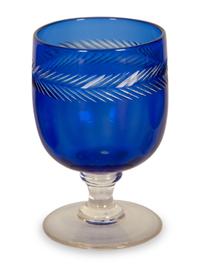 A Bohemian Cobalt Glass Service for Six