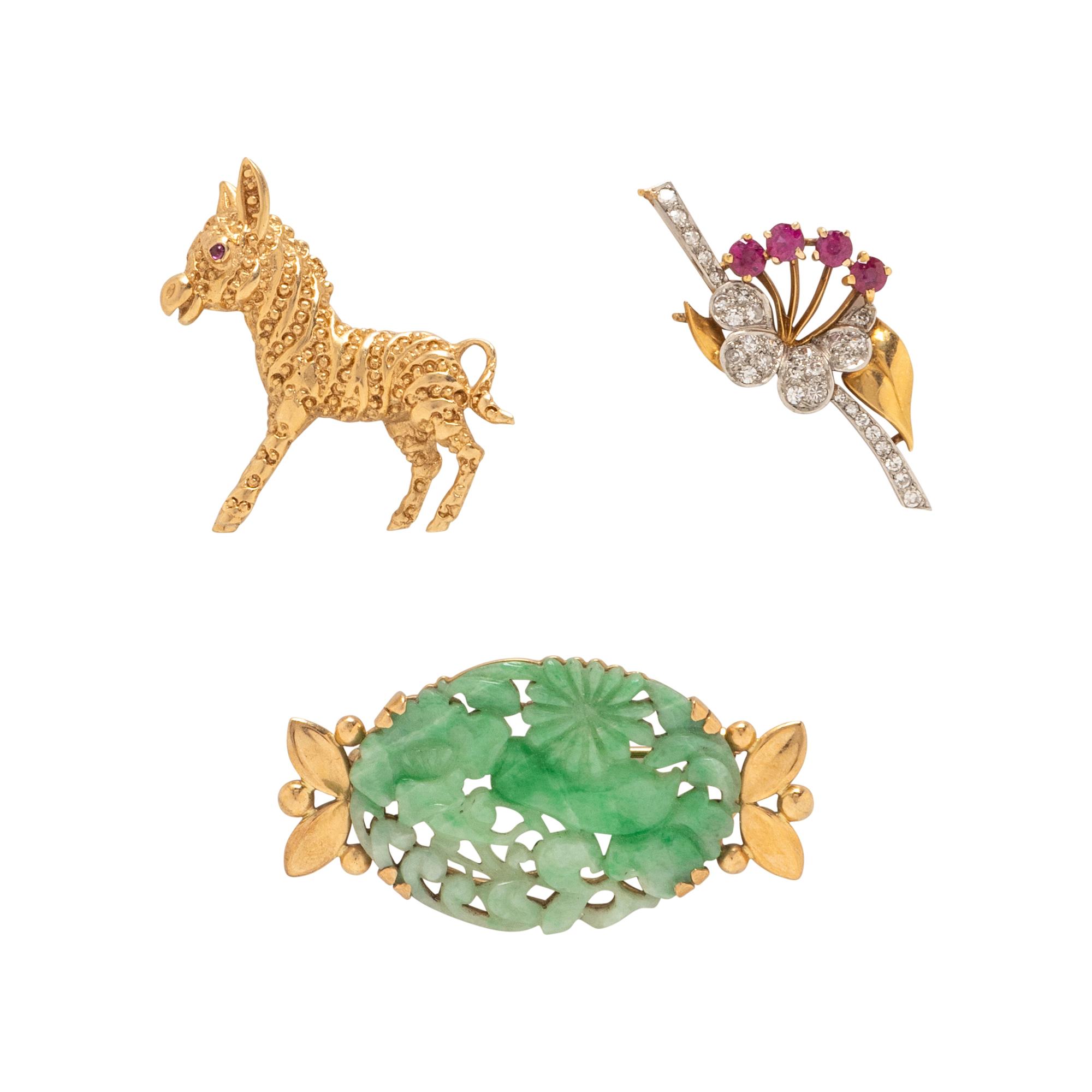 COLLECTION OF YELLOW GOLD AND GEMSTONE JEWELRY