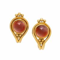 Helen Woodhull, Garnet and Yellow Gold Earrings
