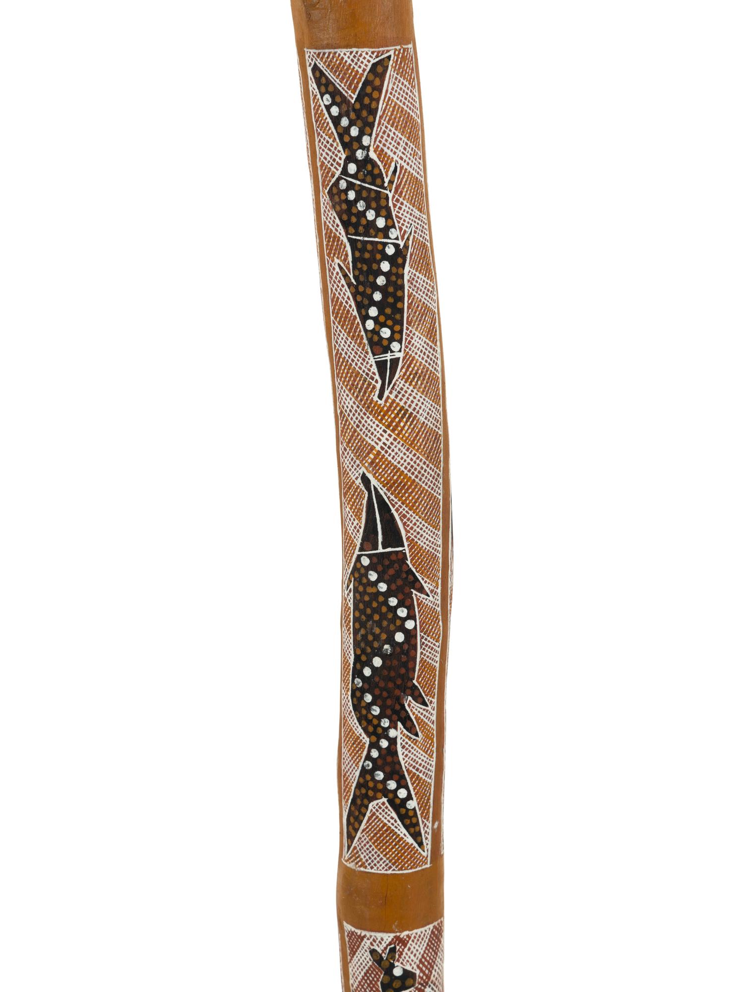 Two Carved and Painted Aboriginal Staffs