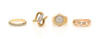 A Collection of Mixed Gold Rings, 12.80 dwts.