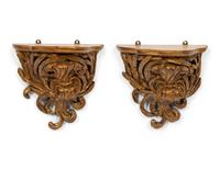 A Pair of Continental Giltwood Wall Brackets
