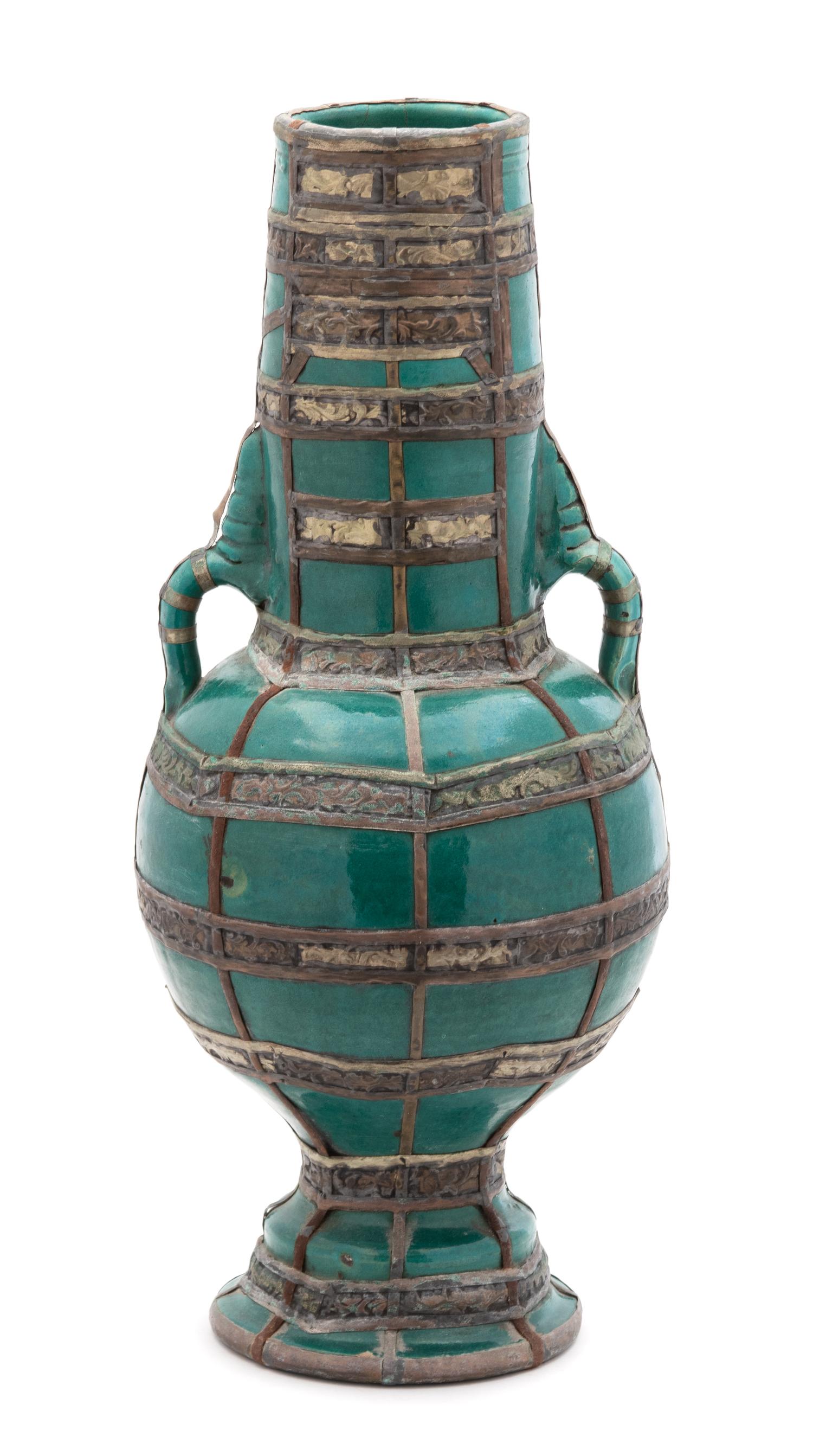 Two Moroccan Vases Height of each 20 1/2 inches.