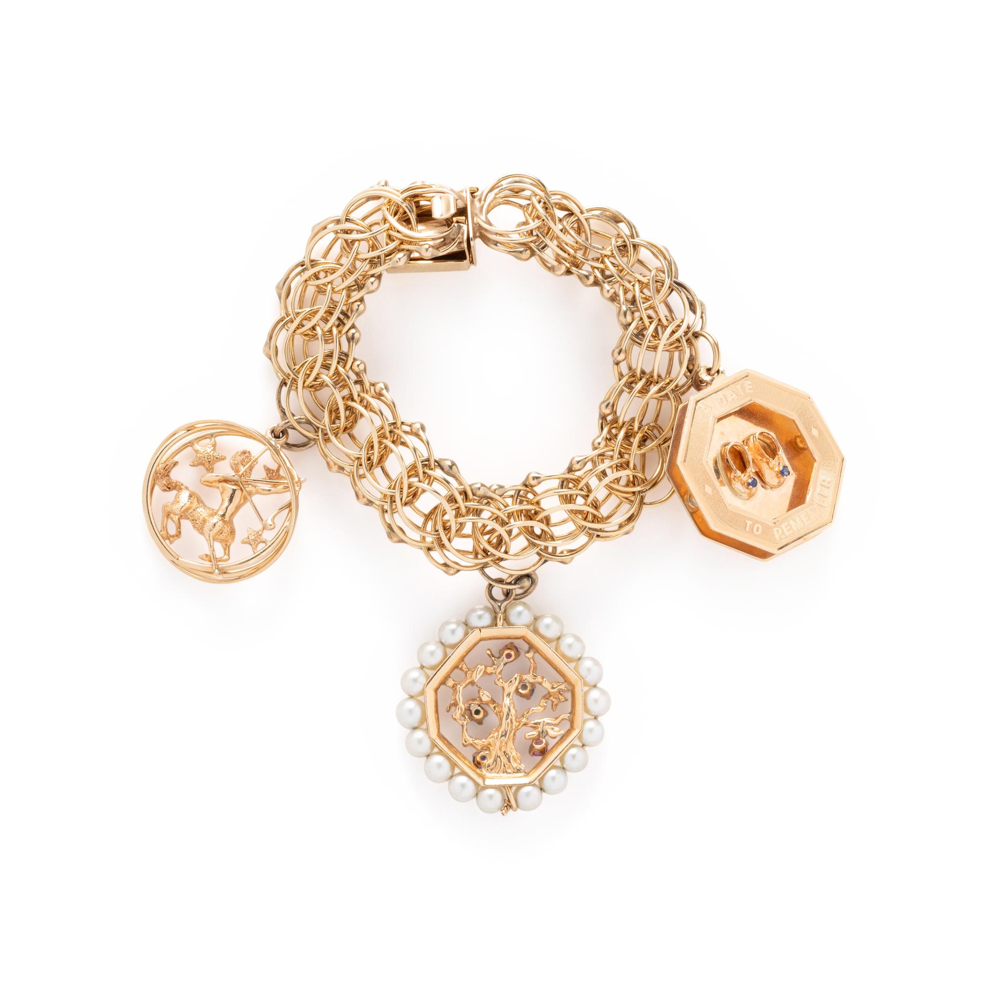 YELLOW GOLD CHARM BRACELET
