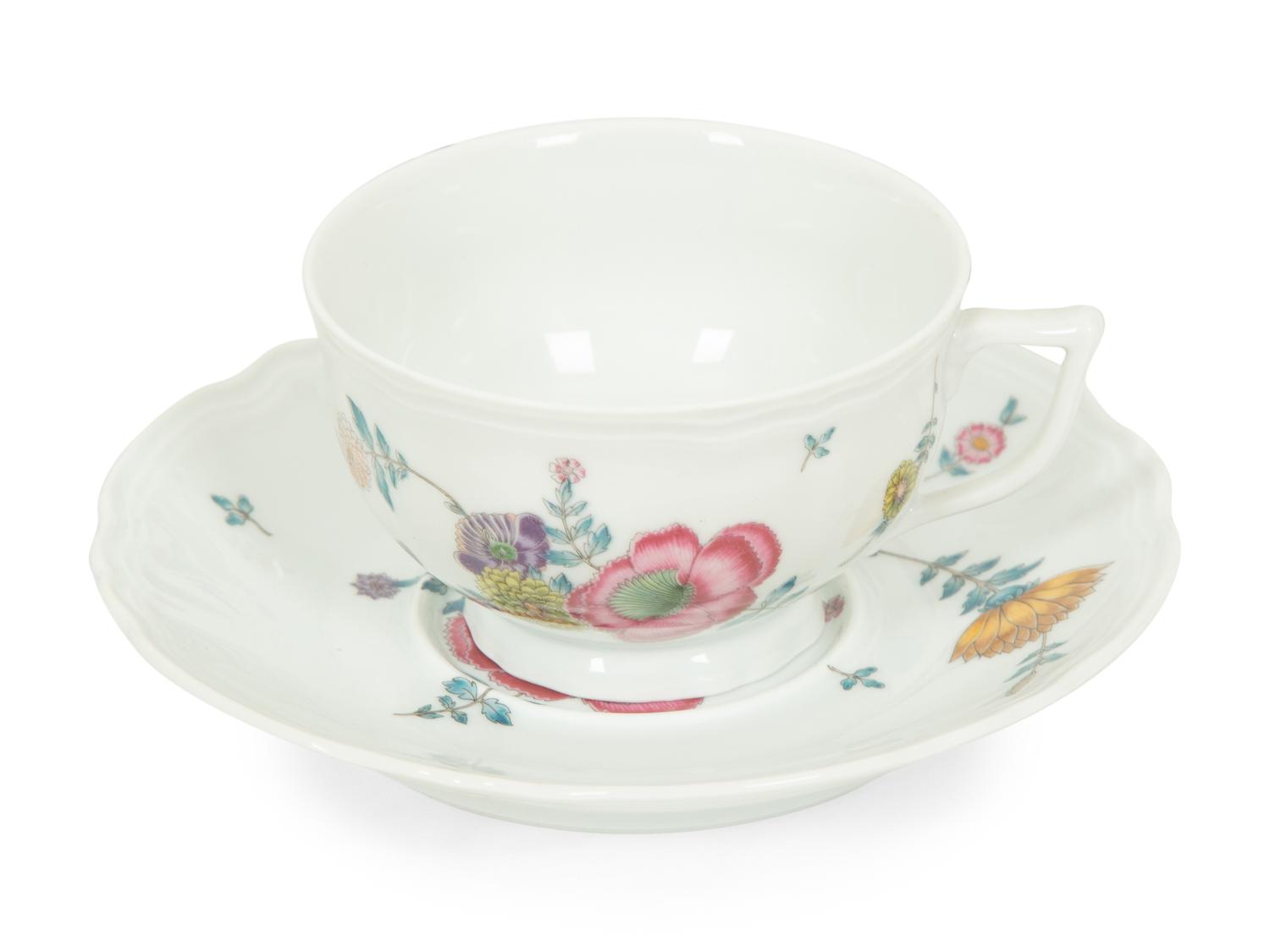 A Reynaud-Limoges Anemones Porcelain Dinner Service