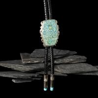 Bryon Yelllowhorse (Dine, b. 1972) — Silver and Turquoise Mosaic Inlay Bolo Tie