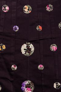 A Set of Aubergine Satin Ground Embroidered Silk Lady's Robe and Skirt