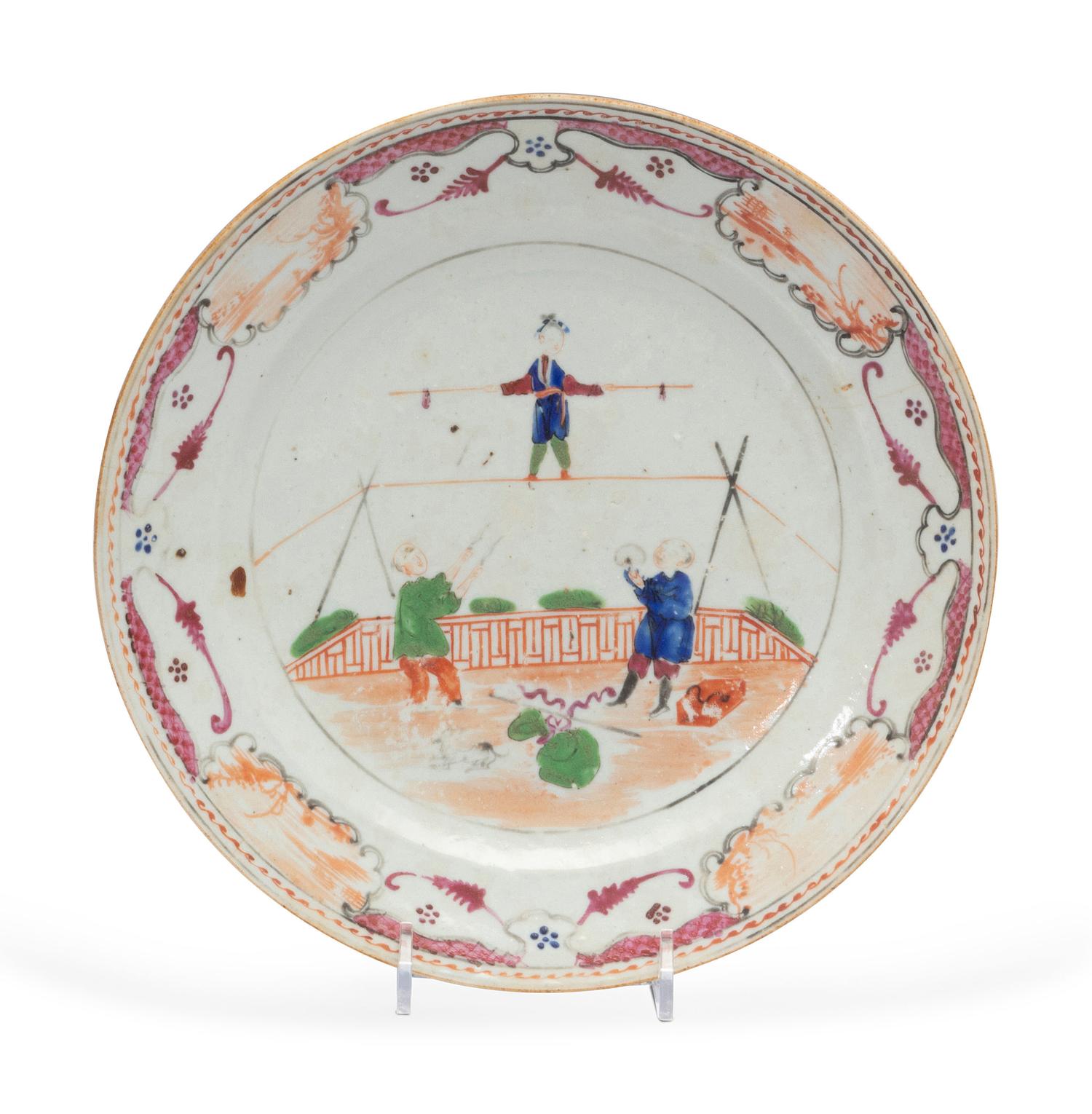 Four Chinese Export Porcelain Plates