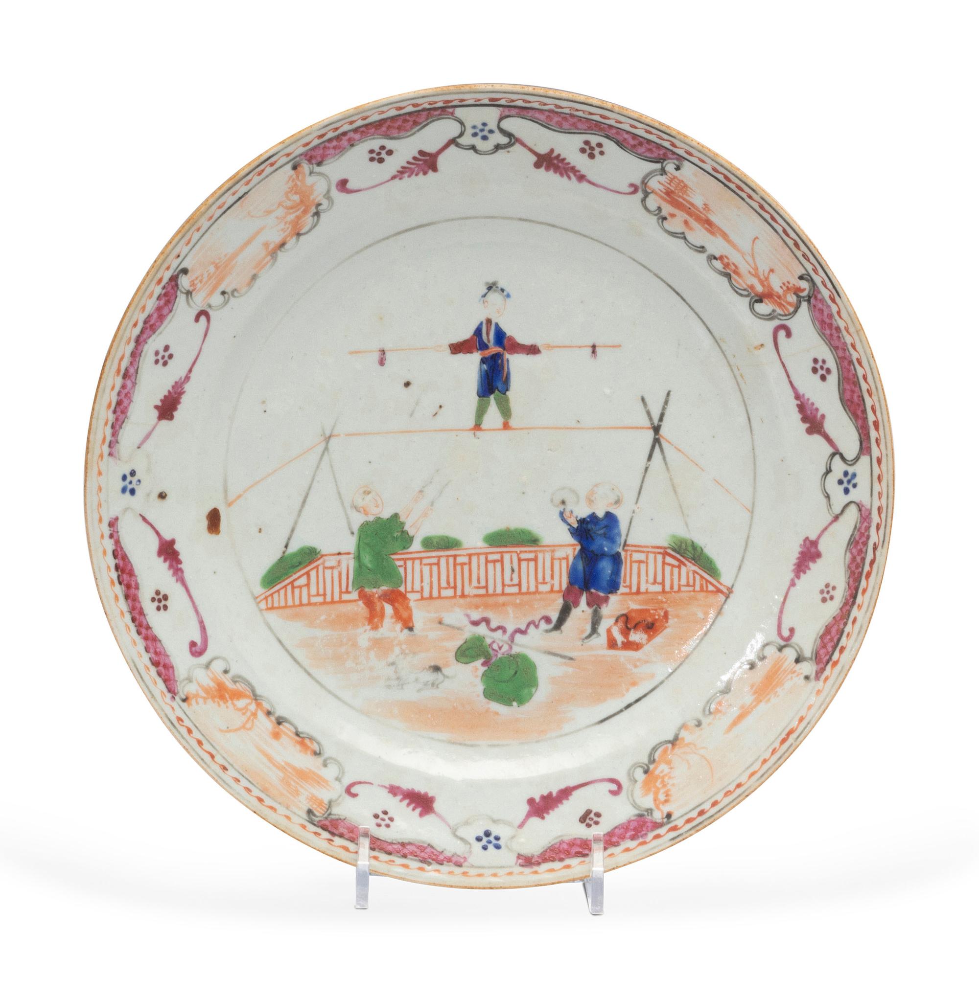 Four Chinese Export Porcelain Plates