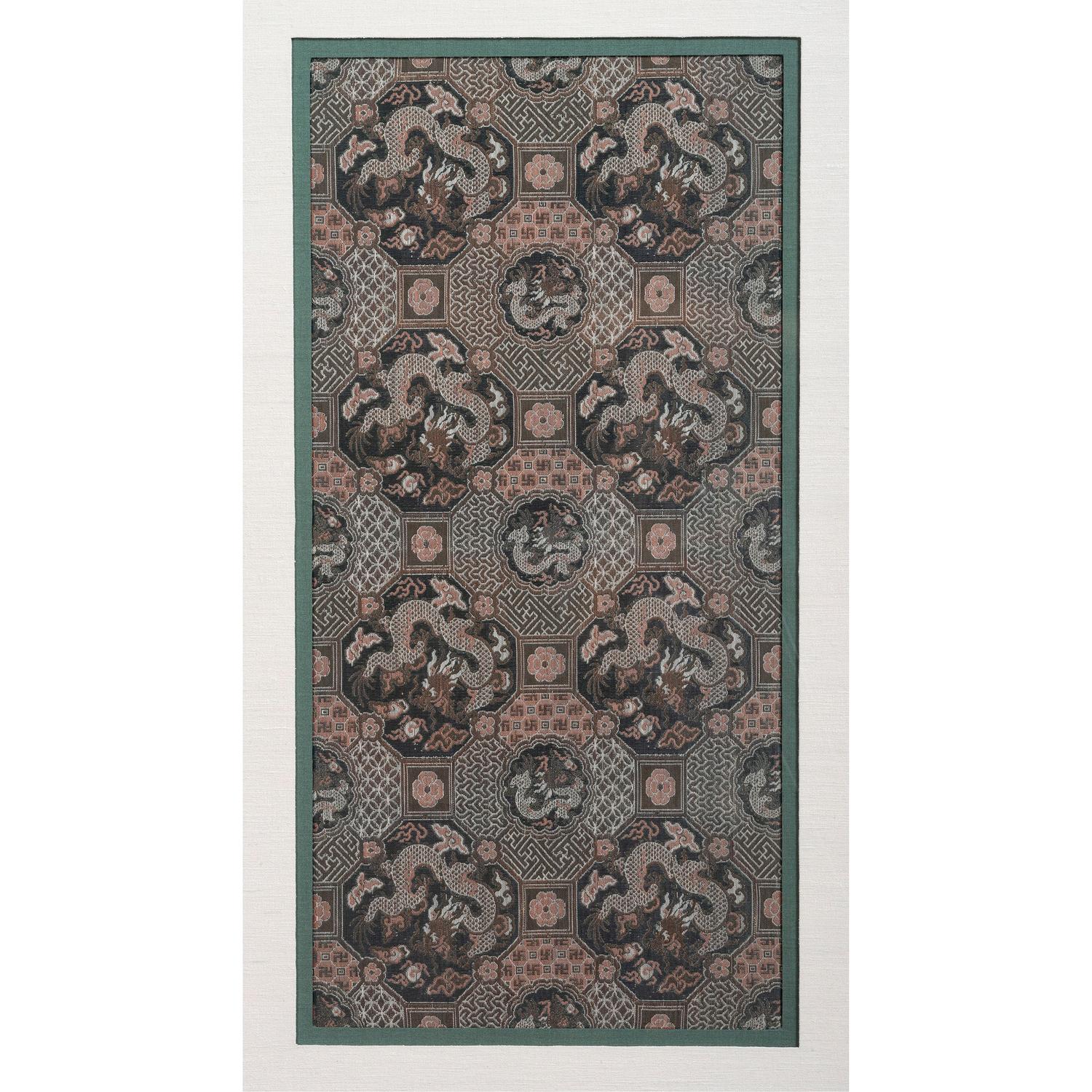 Six Chinese Embroidered and Woven Silk Panels