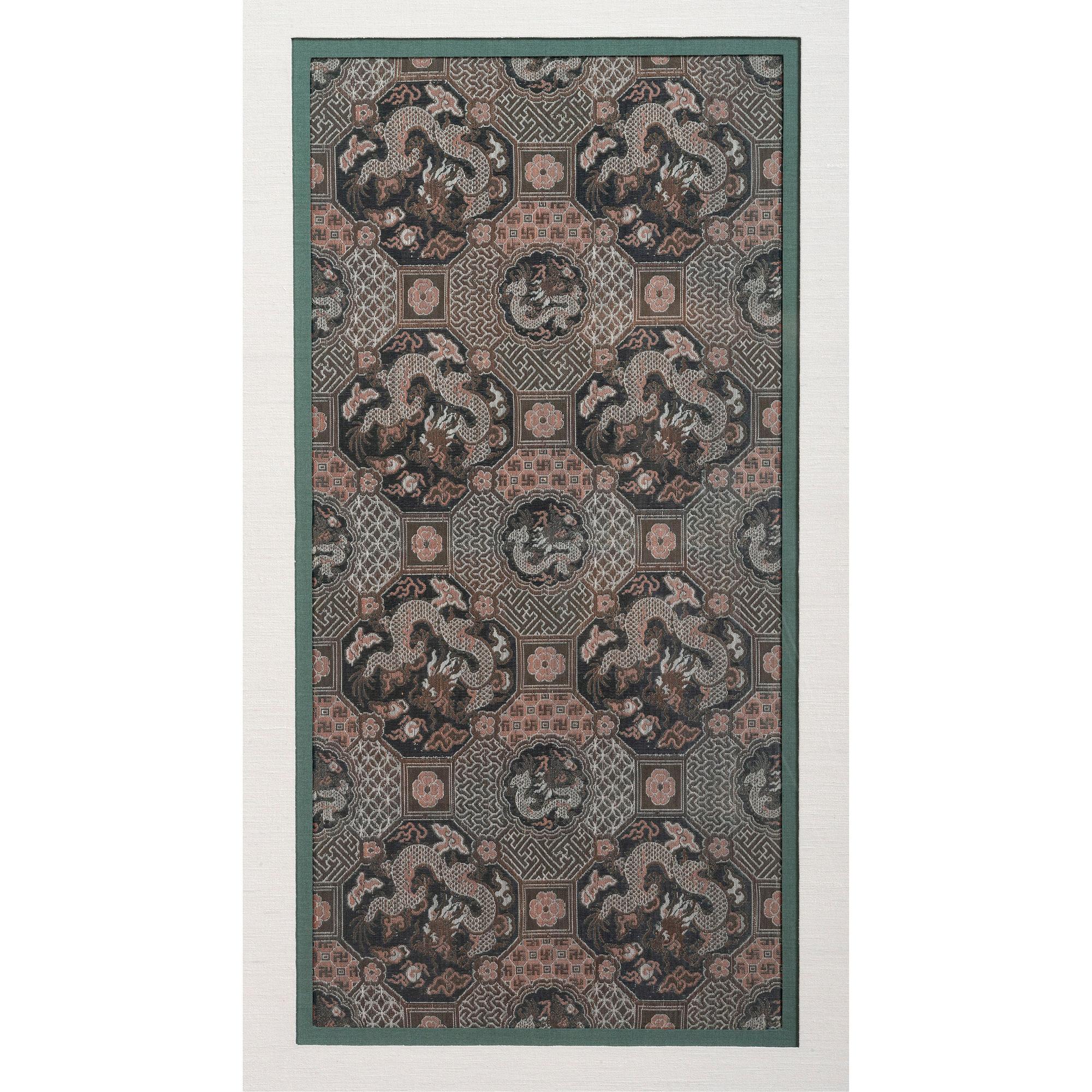 Six Chinese Embroidered and Woven Silk Panels