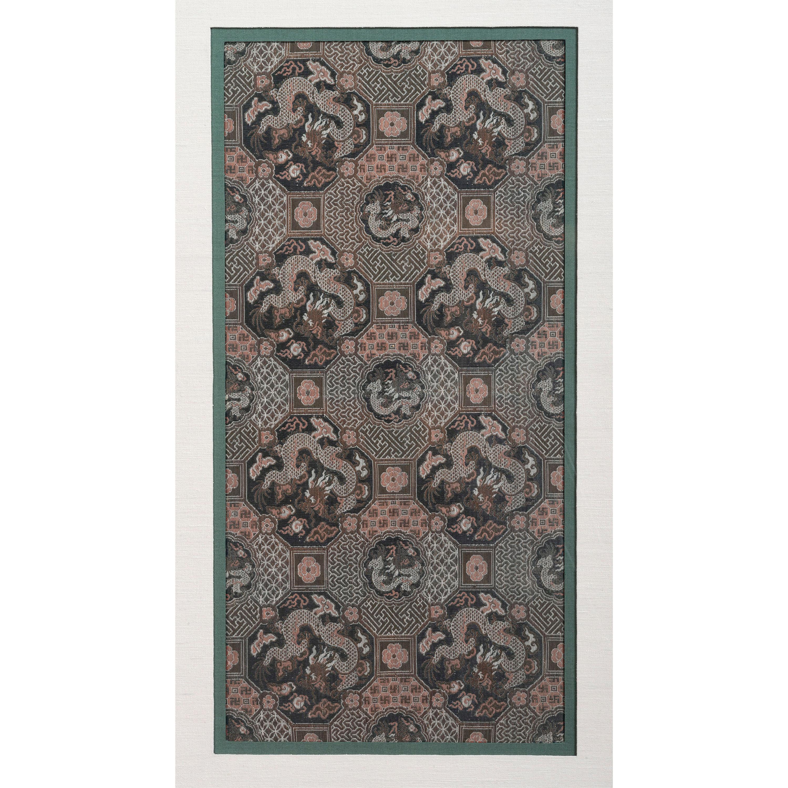 Six Chinese Embroidered and Woven Silk Panels