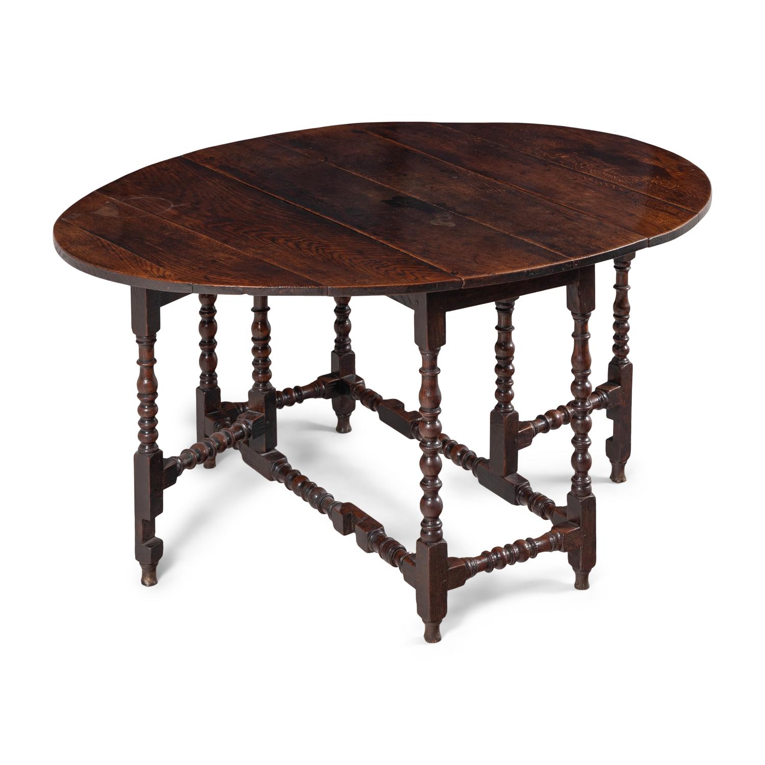 A William and Mary Oak Dropleaf Table