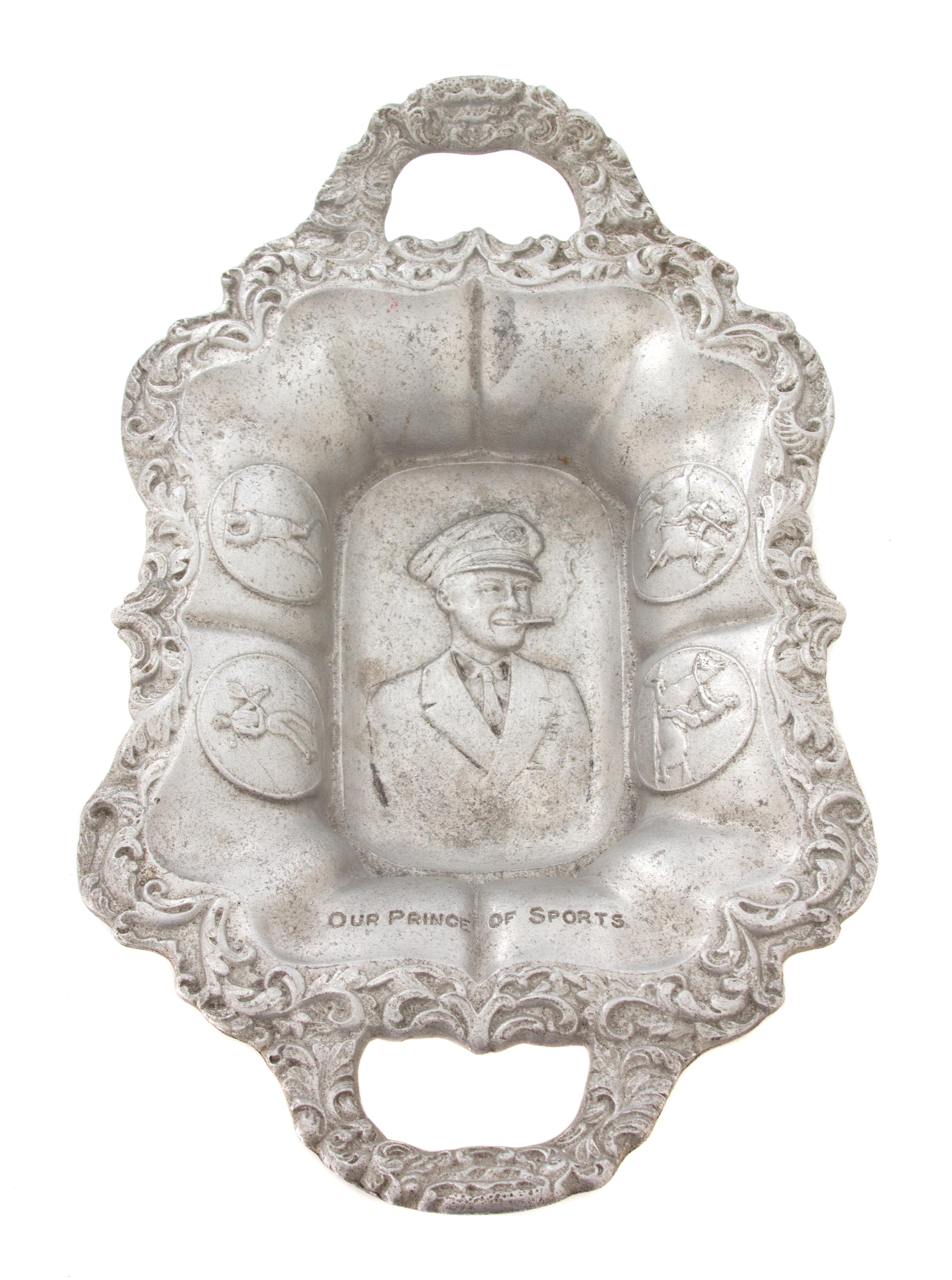 A George II Style Cast Aluminum Tray Height 2 1/2 x length 12 1/4 inches. — CIRCA 1925