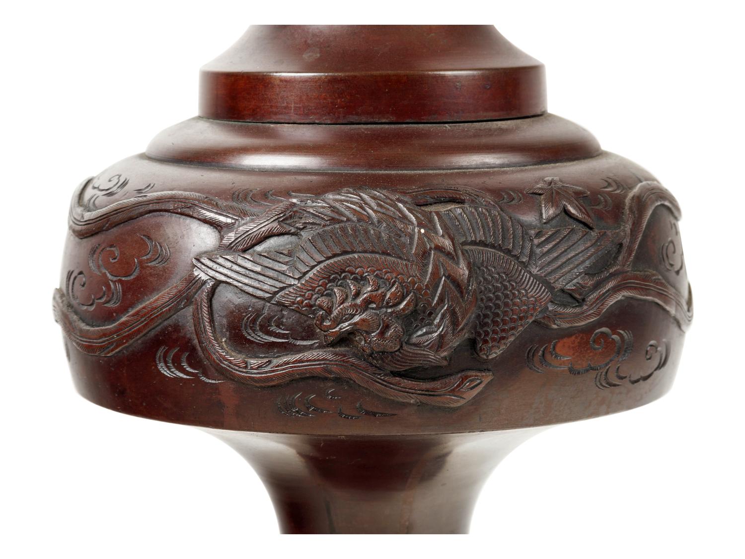 A Japanese Bronze Torchere