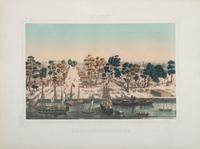 [CALIFORNIA]. HESSE, J., publisher. Sacramento in Californien. Des Auswanderers Hoffnung. [ The Immigrant's Hope ]. Bird's-eye view of Sacramento.
