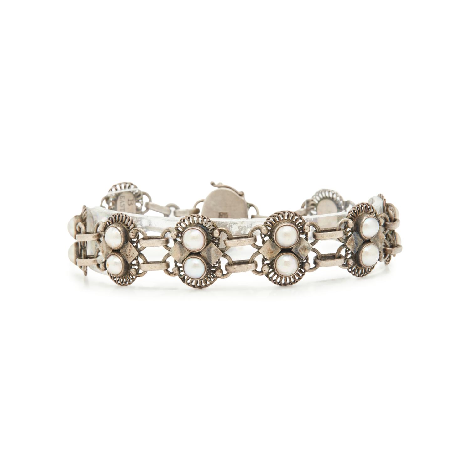 GEORG JENSEN, SILVER AND CULTURED PEARL JEWELRY SUITE