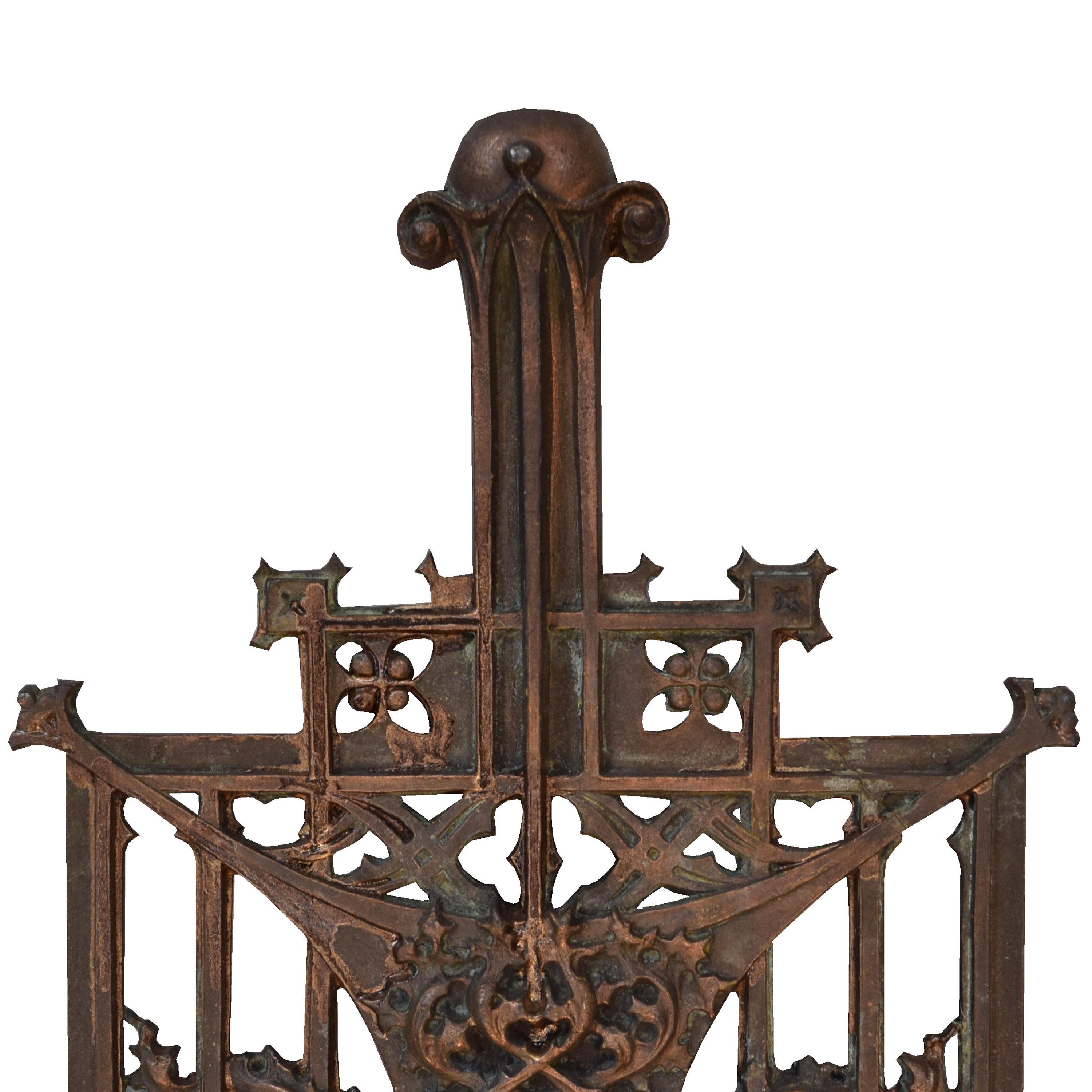A Sullivan Designed Copper Over Iron Stair Baluster from Schlesinger and Mayer Department Store 10" W x 1" D x 31" H — United States, 1899