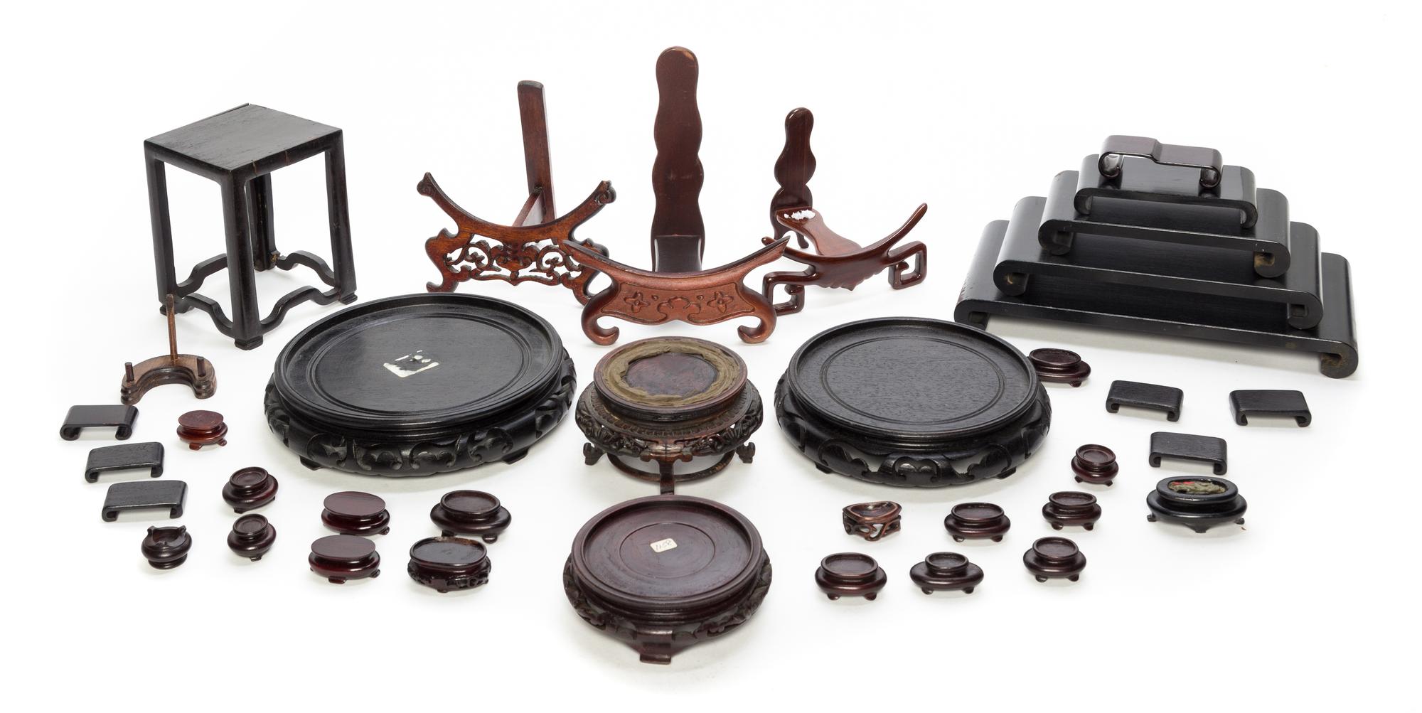 A Large Group of Hardwood Stands. Length of longest 10 3/8 inches.