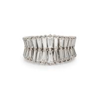 TAPERED BAGUETTE DIAMOND AND PLATINUM RING
