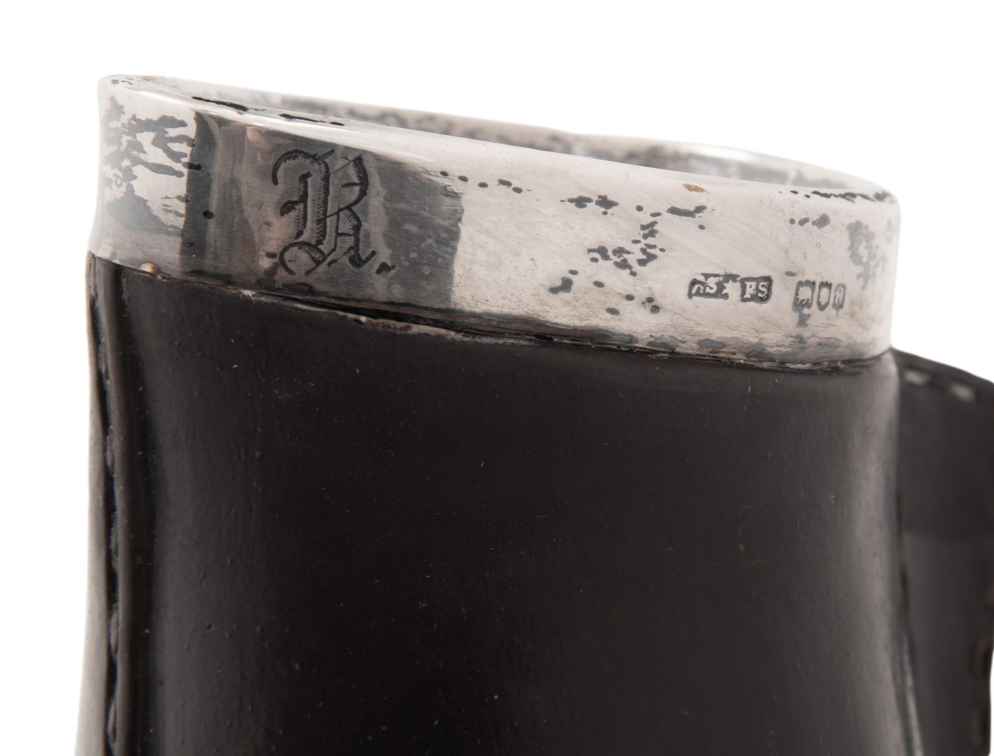 A Doulton Lambeth Silver Mounted Ceramic 'Blackjack' Pitcher