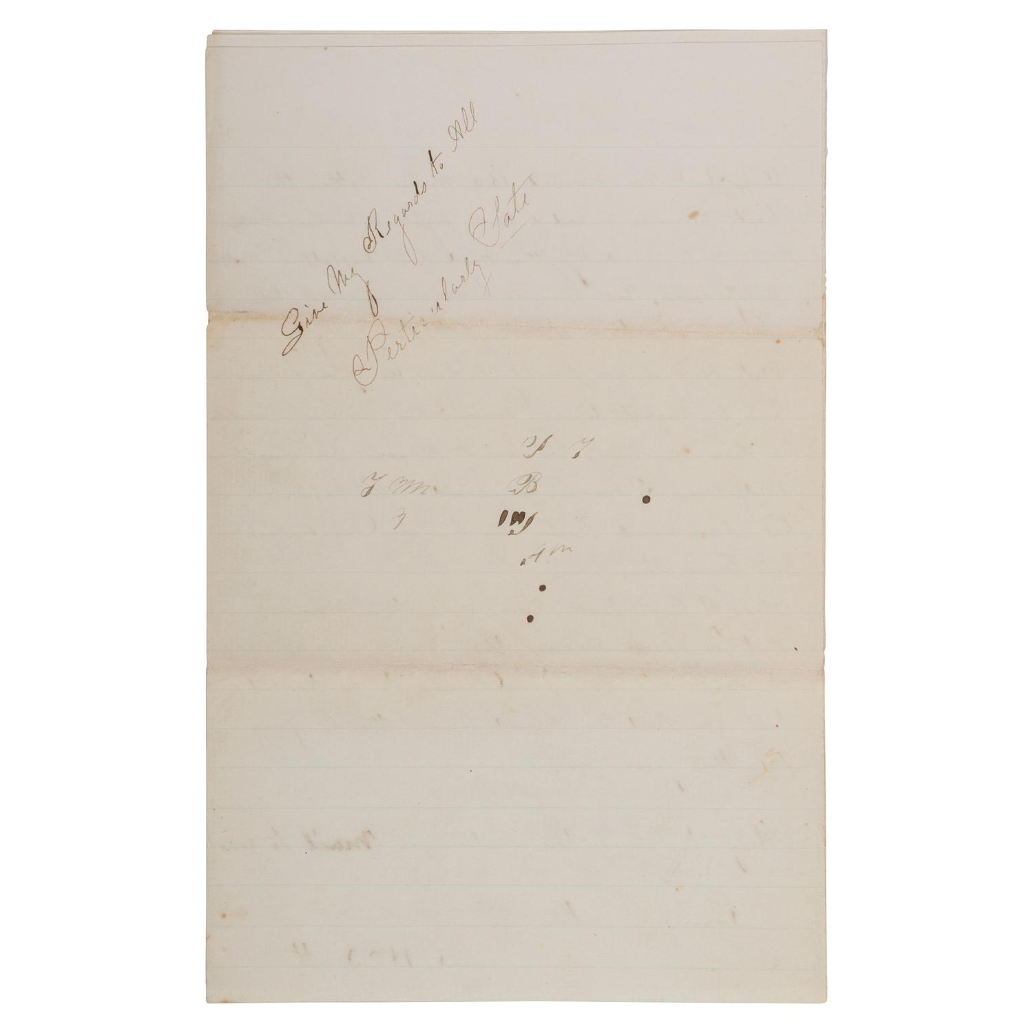 [CIVIL WAR]. 33rd NY Infantry Lieut's letter describing the battle horrors experienced at Antietam. 24 September 1862.