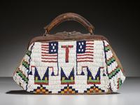 Sioux Beaded Hide Doctor's Bag, with American Flags