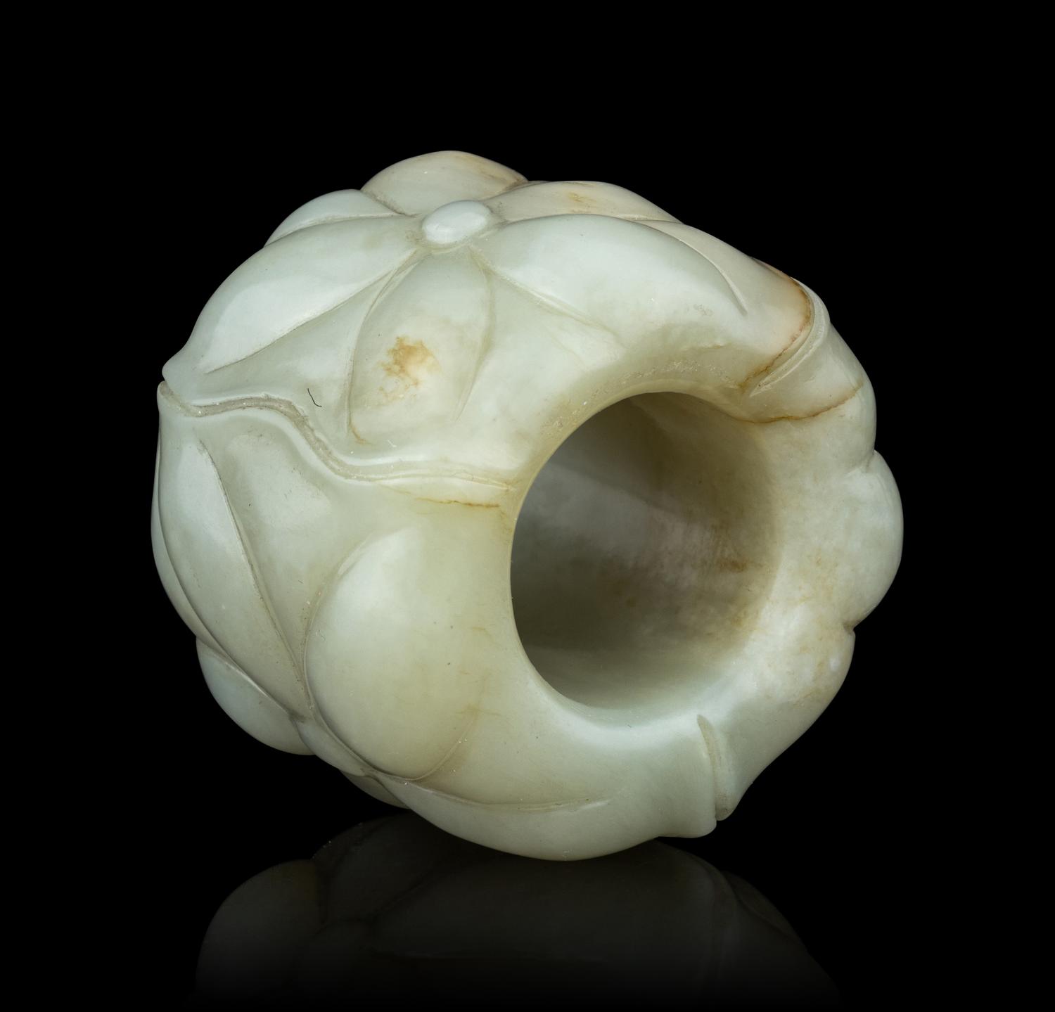 A Carved Celadon Jade Hair Ornament