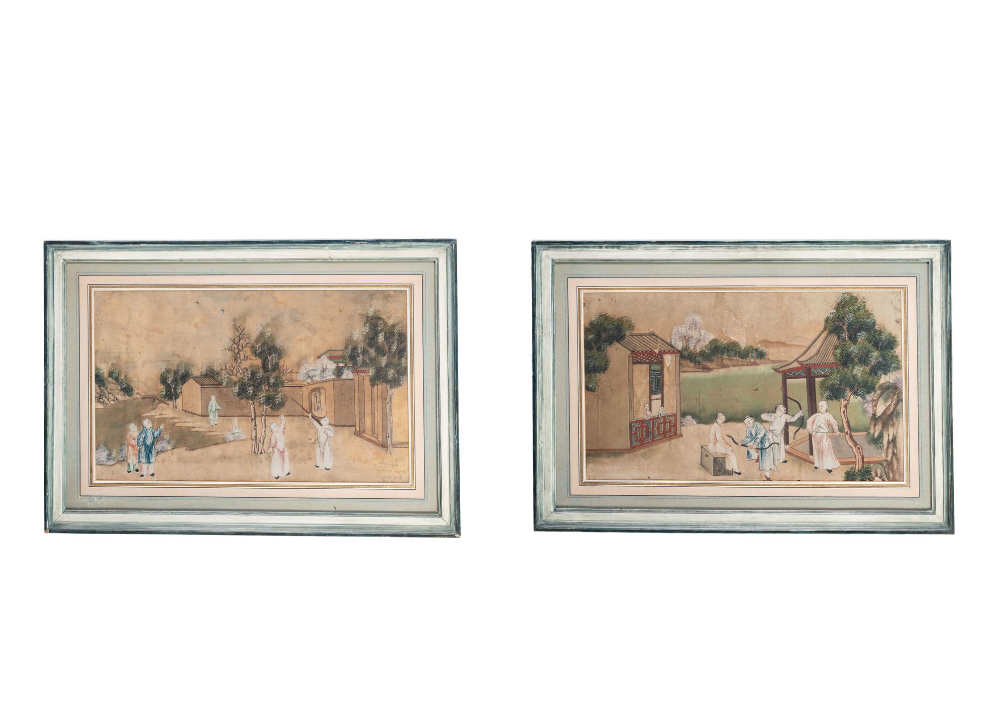 Two Chinese Gouache Paintings