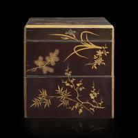 A two-tier Japanese lacquer “incense game” box with accoutrements 日本双层漆盒 Edo period, 18th-19th century ?? ???????