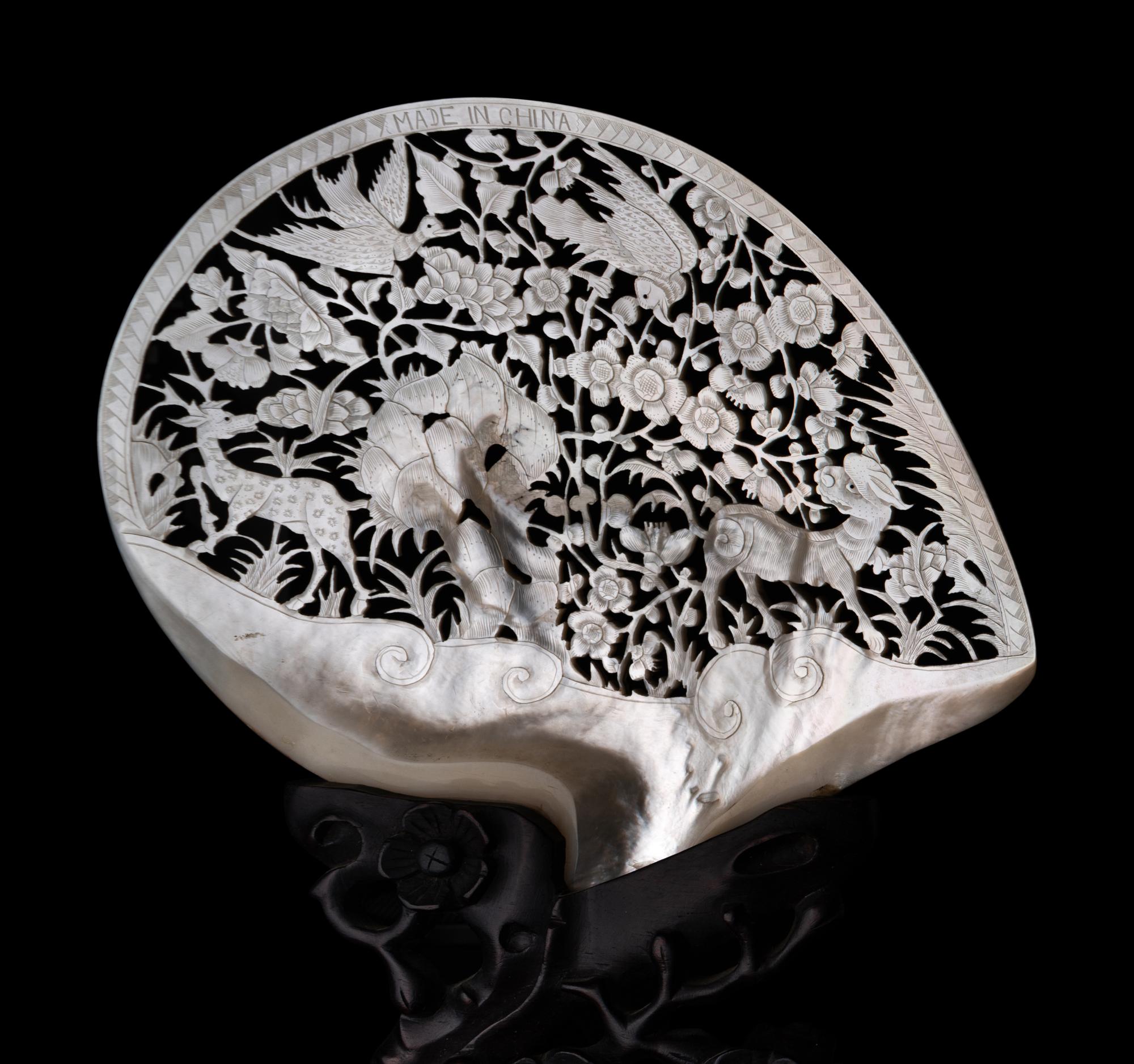 A Chinese Reticulated Mother-of-Pearl Shell