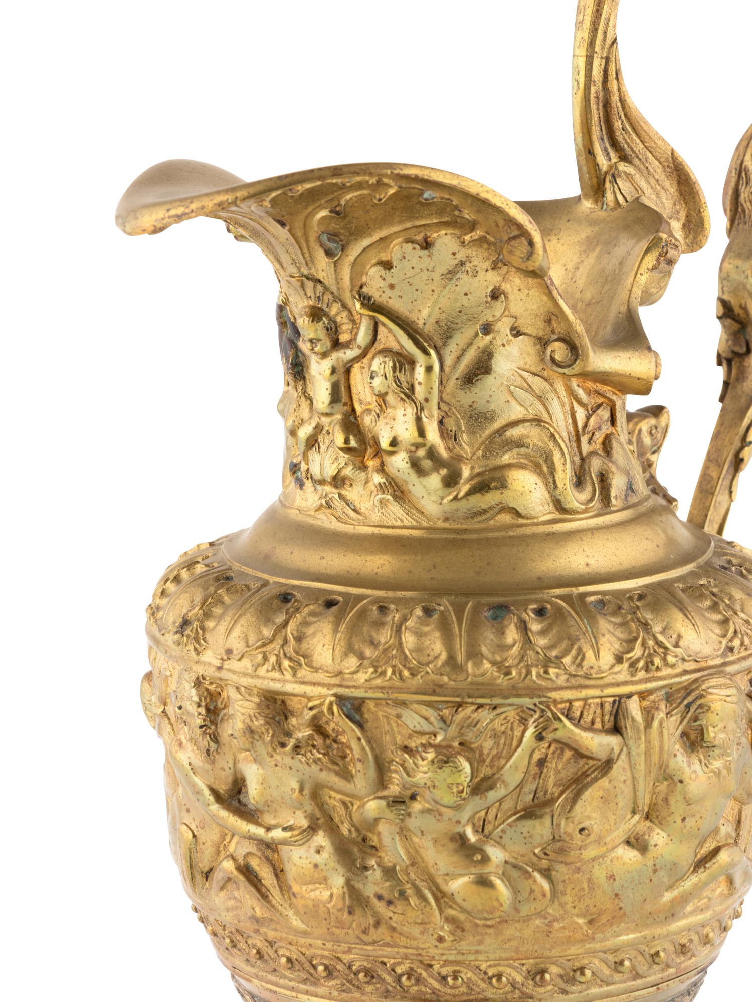 A Neoclassical Style Gilt Bronze Ewer