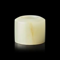 A Large Chinese Pale Celadon Jade Archer's Ring, 18th/19th Century 清中期 白玉扳指一枚