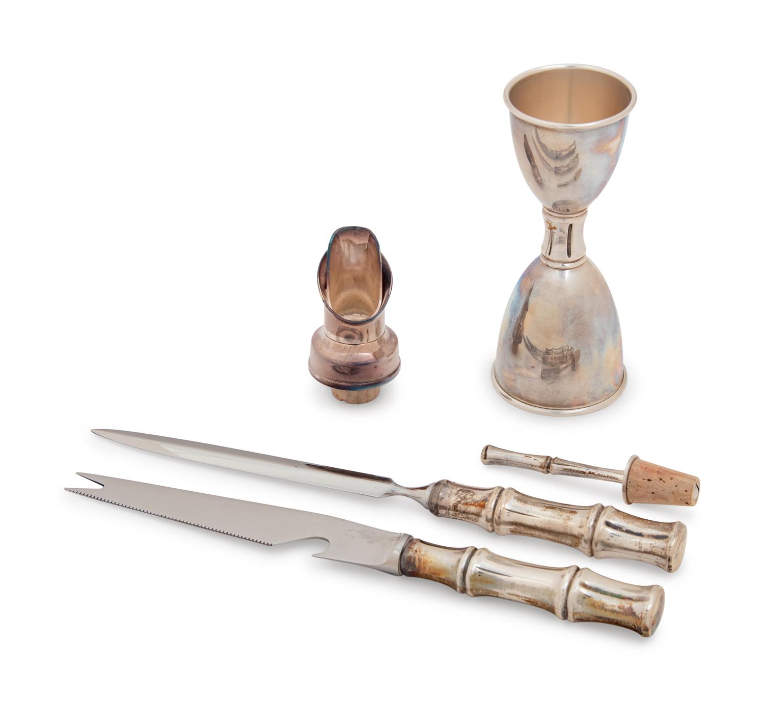 A Group of Four Tiffany & Co. Silver Bamboo Pattern Articles