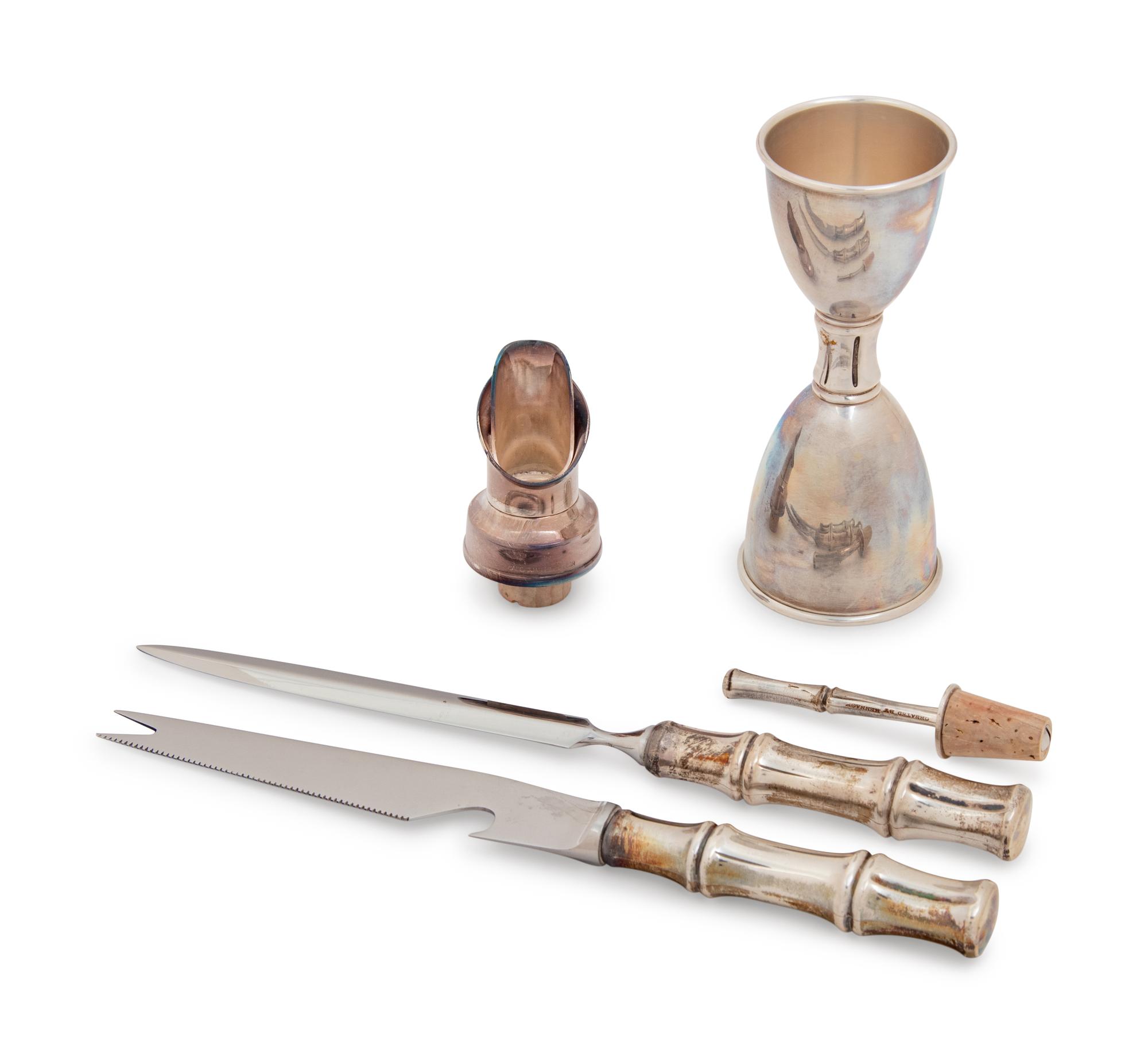 A Group of Four Tiffany & Co. Silver Bamboo Pattern Articles