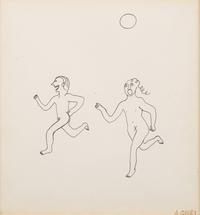 Couple Running with the Moon , 1944