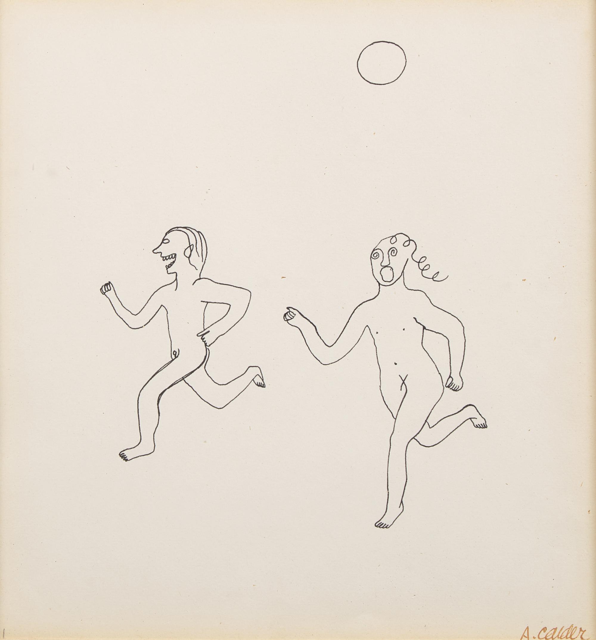 Couple Running with the Moon , 1944