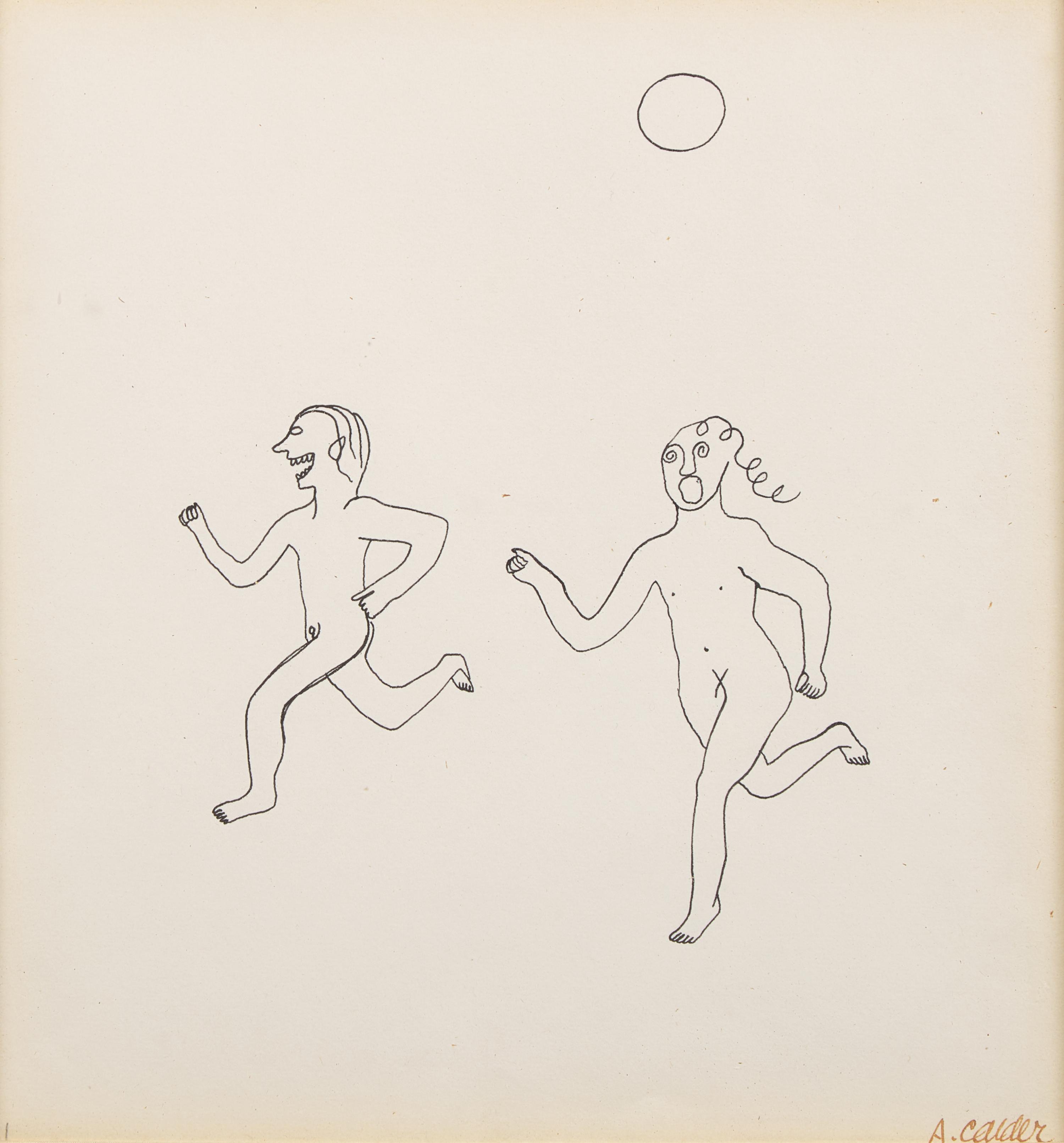 Couple Running with the Moon , 1944