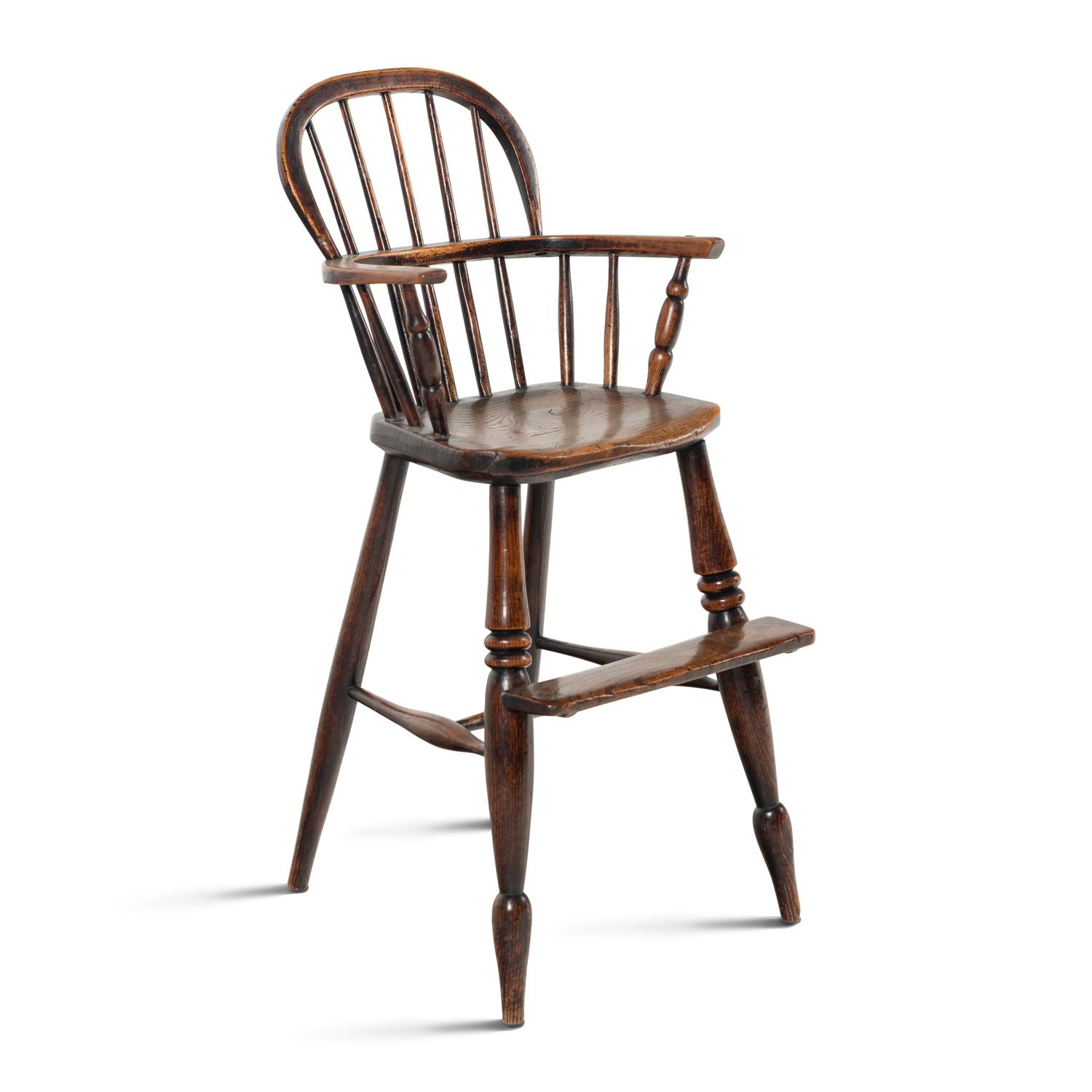An English Ash and Elm Child's Windsor Highchair