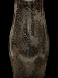 A Large English Etched Glass Hurricane Shade