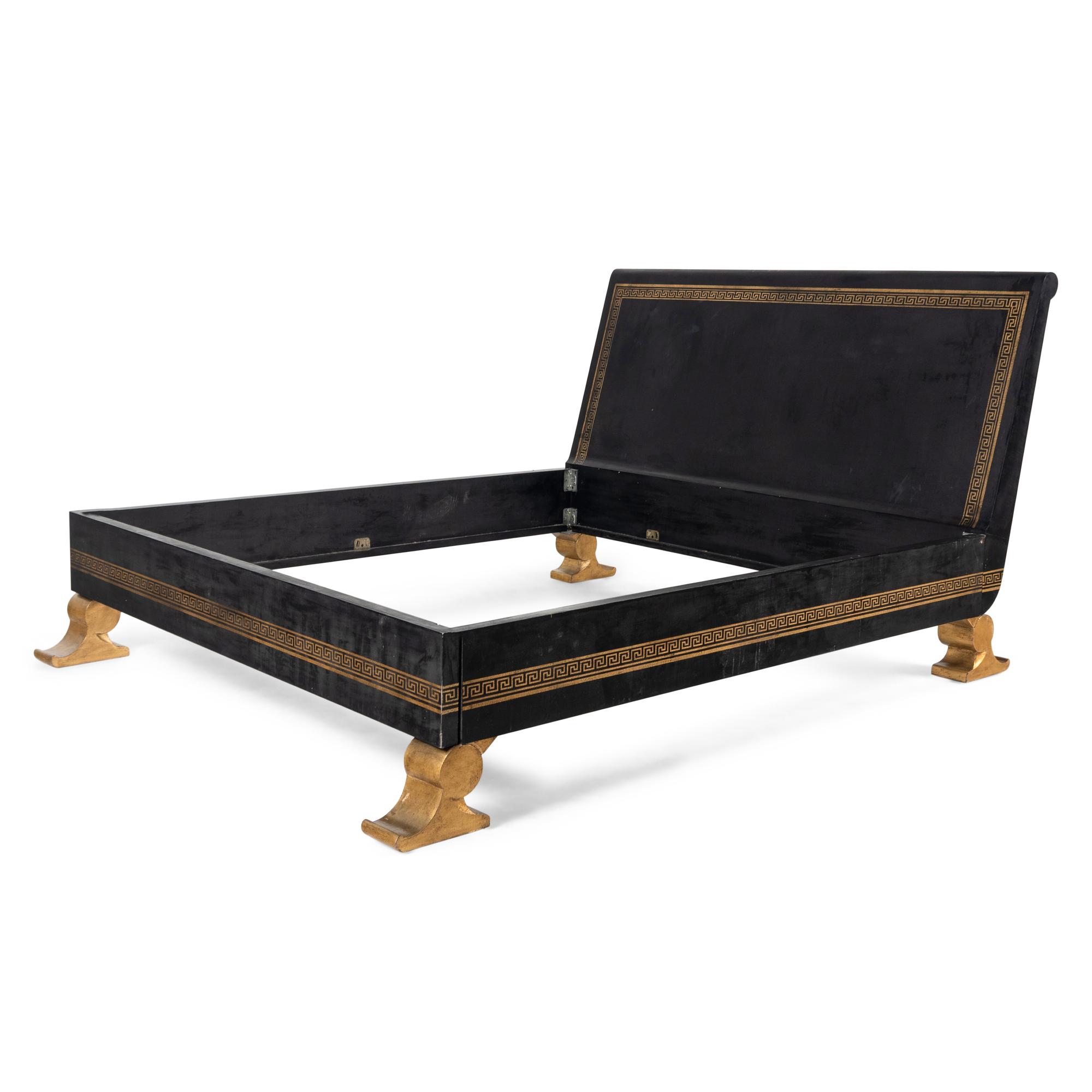 A Contemporary Gilt Lacquer Bed