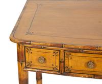 A Classical Stencil-Decorated Faux Bamboo Pine Bow-Front Dressing Table