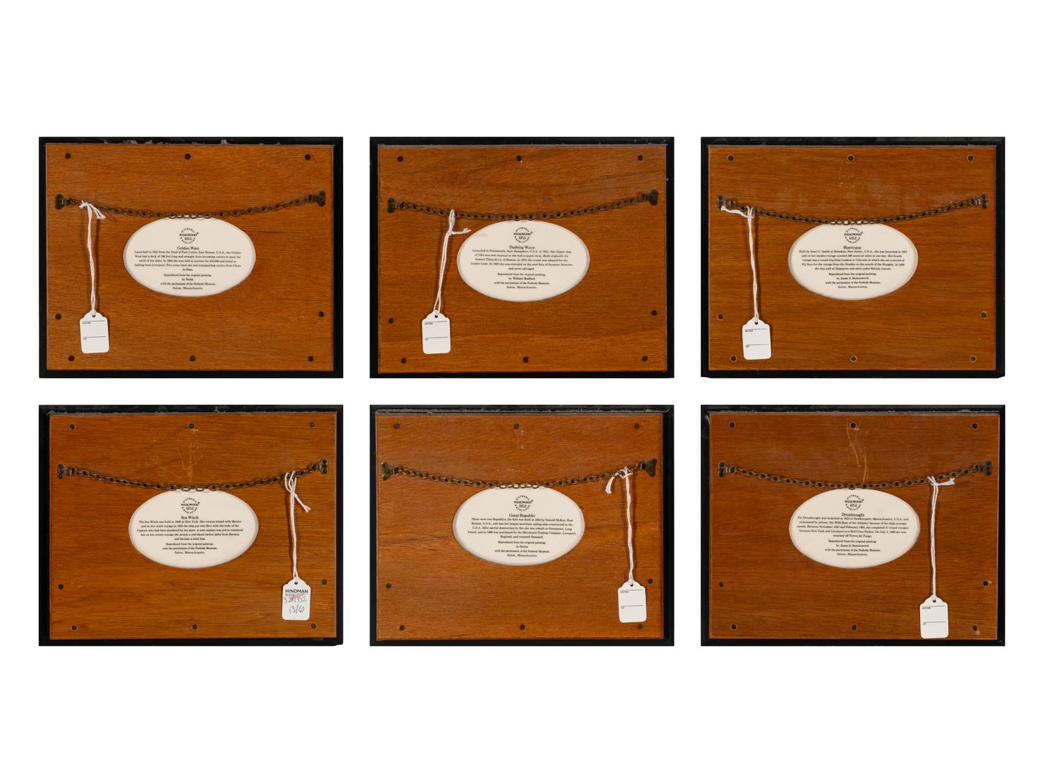 A Set of Six Wedgwood Clipper Ship Plaques