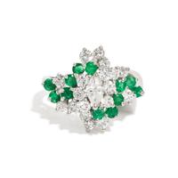DIAMOND AND EMERALD RING