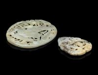 Two Carved Jade Plaques