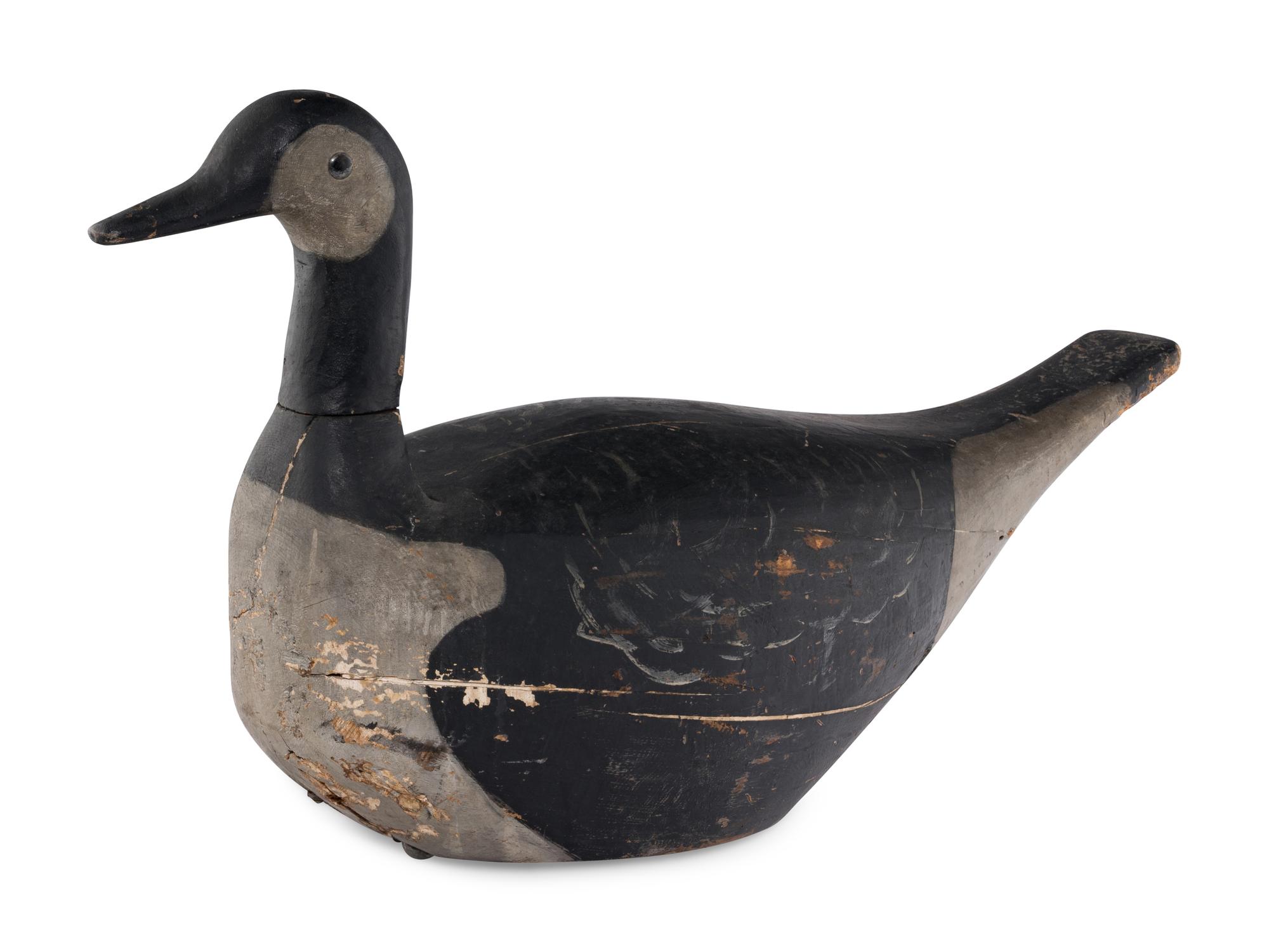 A Canada Goose Carved Wood Decoy