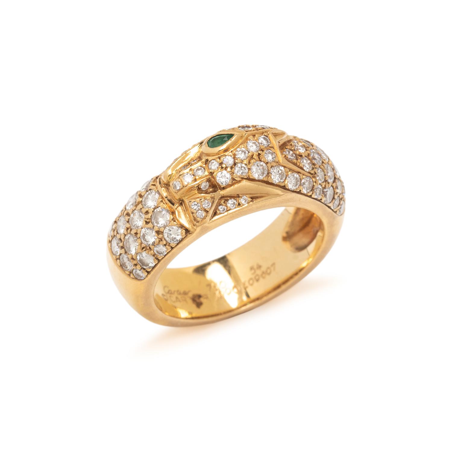 CARTIER, YELLOW GOLD AND DIAMOND 'PANTHÈRE DE CARTIER' RING