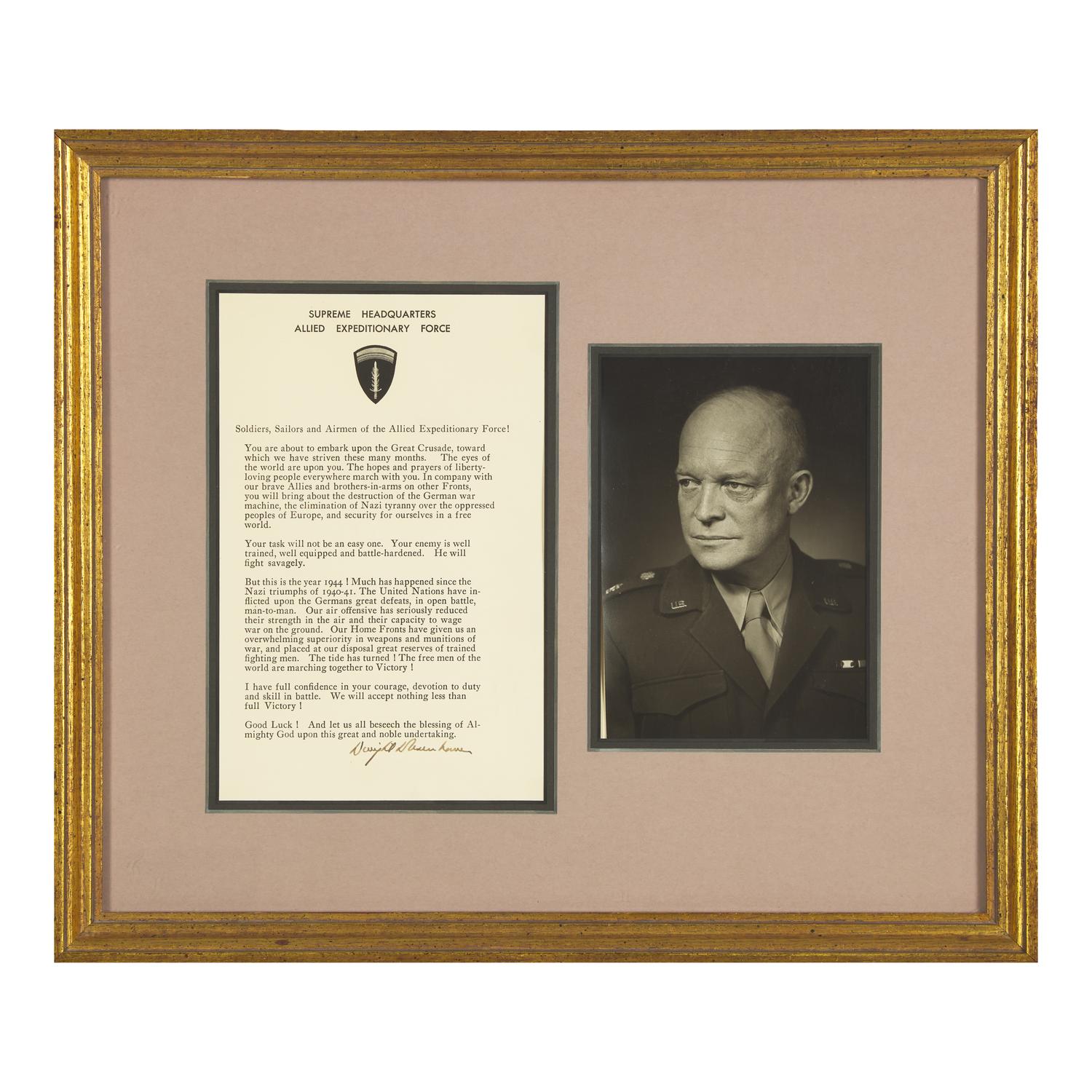 [Presidential] Eisenhower, Dwight D. Signed D-Day Leaflet