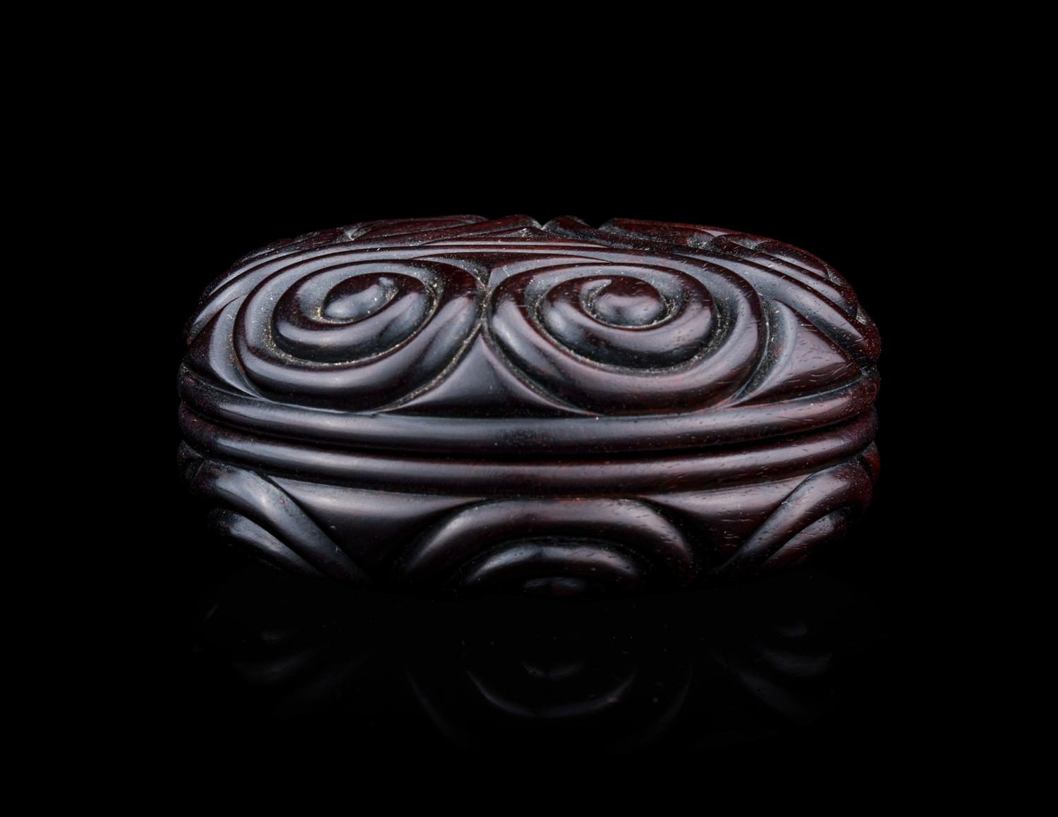 A Carved Zitan Wood 'Ruyi' Covered Box